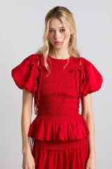 Becca Multi-Way Blouse - Cherry