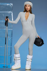 Super Sculpt Base Layer Jumpsuit In Light Grey