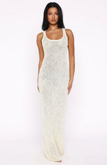 Trying To Forget Me Knit Maxi Dress Cream