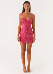 Vietta Sequin Cami Mini Dress - Fuchsia