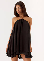 Alicelle Halter Mini Dress - Chocolate