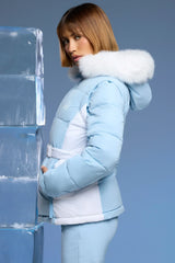 Ski Jacket With Detachable Sleeves In Baby Blue
