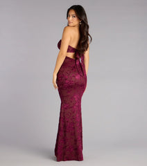 Kathy Velvet Flocked Mermaid Formal Dress