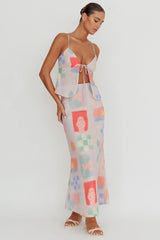 Heart & Soul Tie Front Top Print Multi