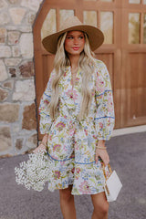 French Garden Floral Mini Dress