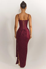 The Lexi Lace Maxi Skirt in Plum