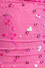 Ruched Mid-Rise Micro Mini Skirt In Bubblegum Pink