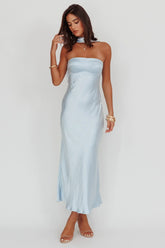 Damsel Reverse Halter Maxi Dress Baby Blue