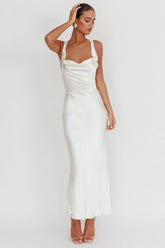 Sitara Tied Back Maxi Dress Oyster