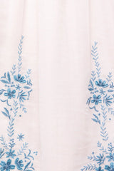 Mae Dress in White with Blue Floral
