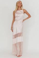 Helsi Low Back Lace Insert Maxi Dress Pink