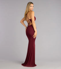 Khloe Mesh Lace-Up Mermaid Formal Dress