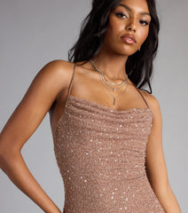 Mira Sequin Bead Strappy Mini Dress