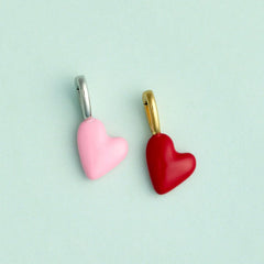 Harper Enamel Puffy Heart Charm