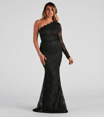Brea Formal Lace One Shoulder Dress