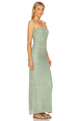 X Revolve Strapless Crochet Maxi Dress