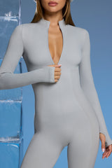 Super Sculpt Base Layer Jumpsuit In Light Grey