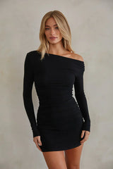 Isa Off The Shoulder Ruched Mini Dress