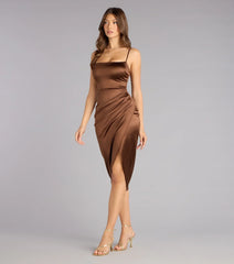 Madelyn Satin Lace-Up Midi Formal Dress
