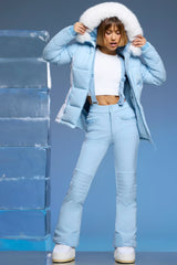 Ski Jacket With Detachable Sleeves In Baby Blue