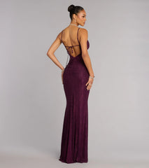 Skylar Rhinestone Tie Back Formal Dress