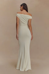 Kinsley Slinky Maxi Dress With Hardware - Ivory