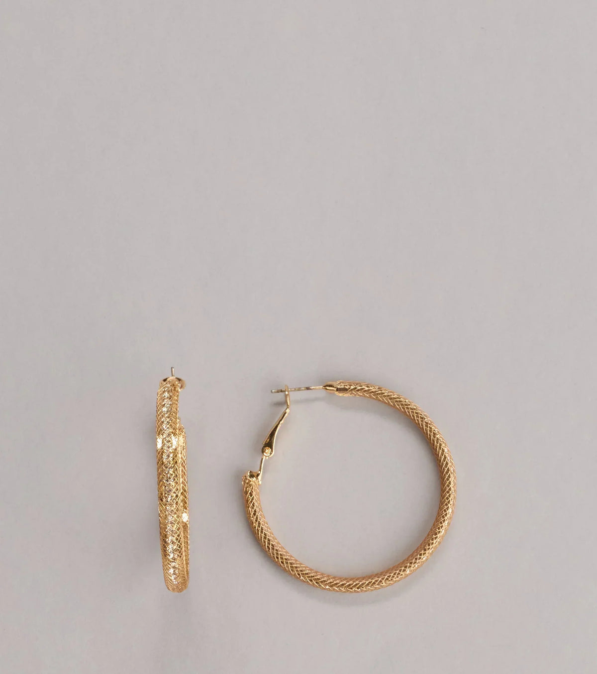 Classic Twist Rhinestone Hoop Earrings