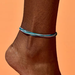 Beachside Blue String Anklet