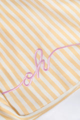 Oversized Canvas Tote Bag In Lemon Yellow Stripe