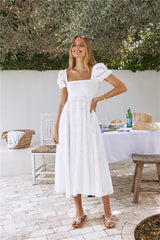 Honeysuckle Haven Maxi Dress White
