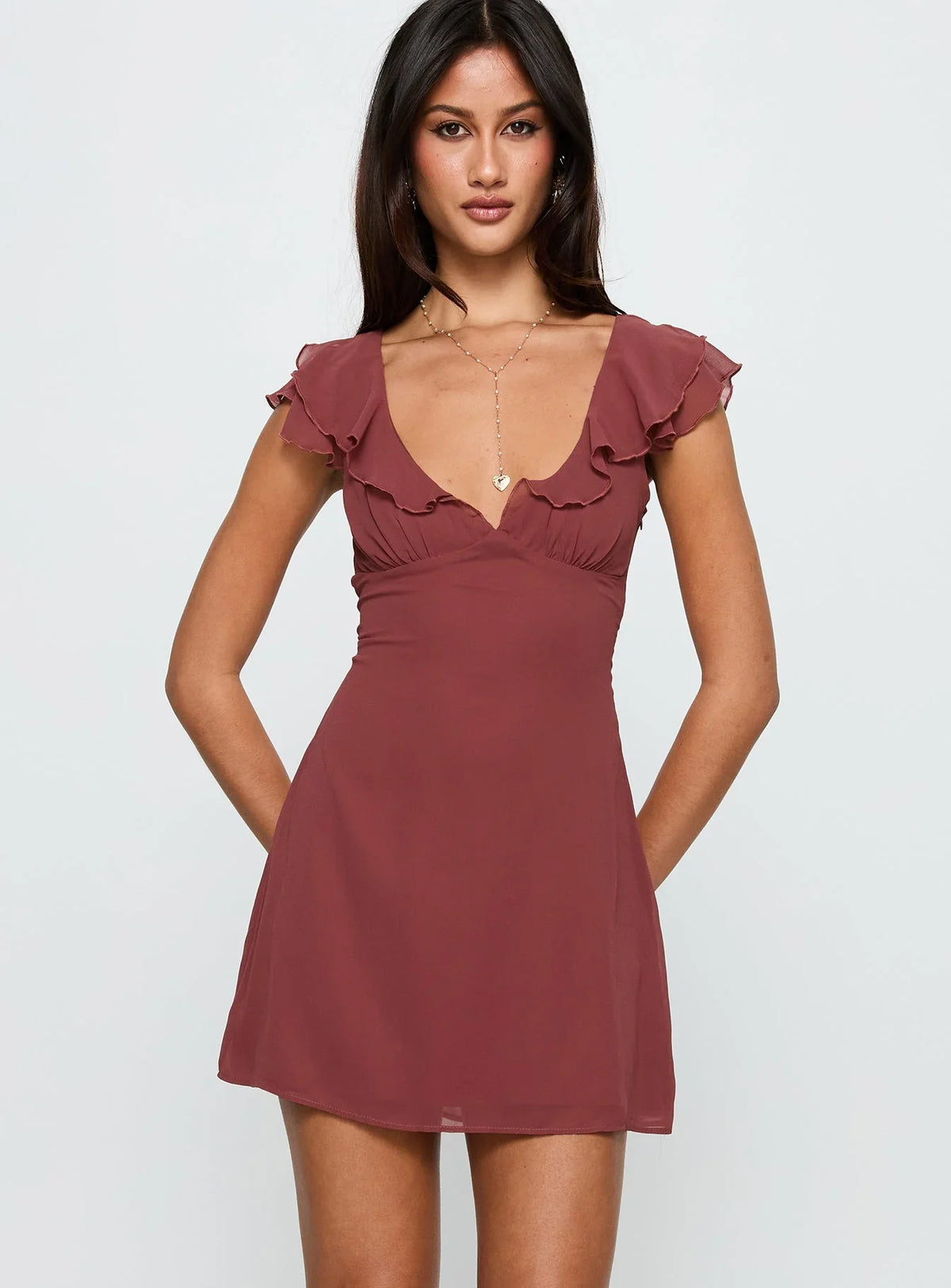 I Guess So Mini Dress Currant