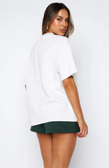No Hesitation Oversized Tee Grey Marle