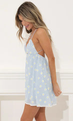 Baby Doll Dress In Blue Floral