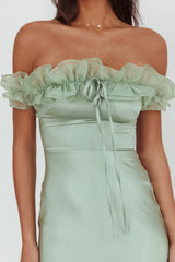 Summerfield Off-Shoulder Maxi Dress Pistachio