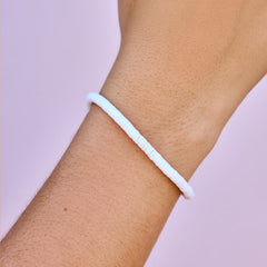 White Seascape Stretch Bracelet