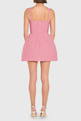 Bethany Skort Romper in Gingham