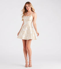 Spencer Floral Jaquard Skater Party Dress