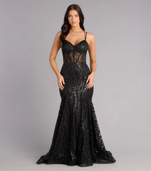 Pam Glitter Strappy Mermaid Ball Gown