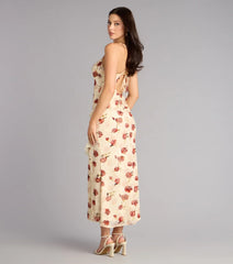 Rosewater Romance Chiffon Midi Dress