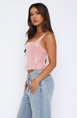 Can'T Explain It Sequin Bustier Pink