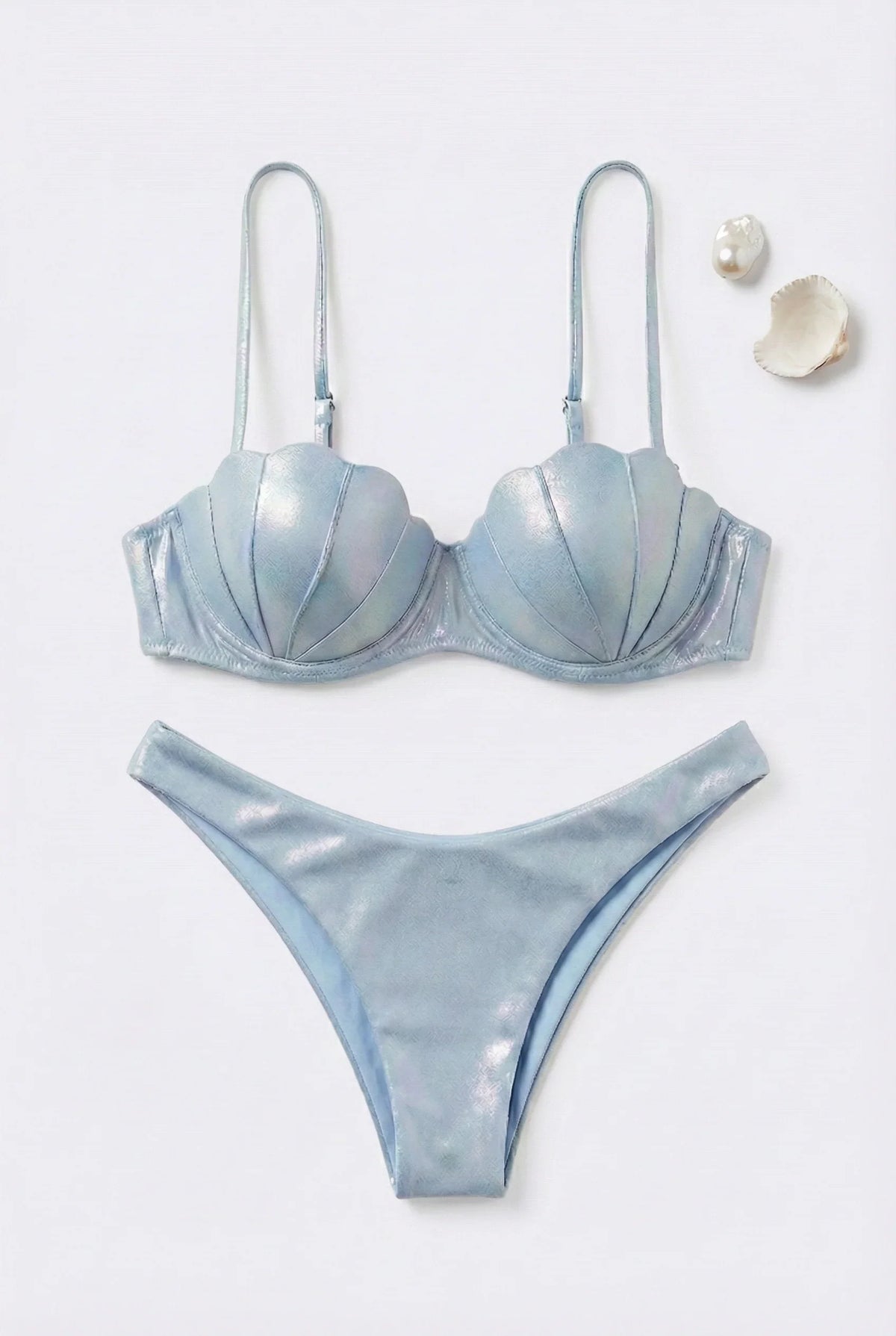 Shiny Mermaid Seashell Bikini