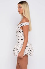 The Moment I Met You Mini Dress Cream/Black Polka Dot