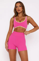 Keep Up High Waisted Shorts 4" Bubblegum
